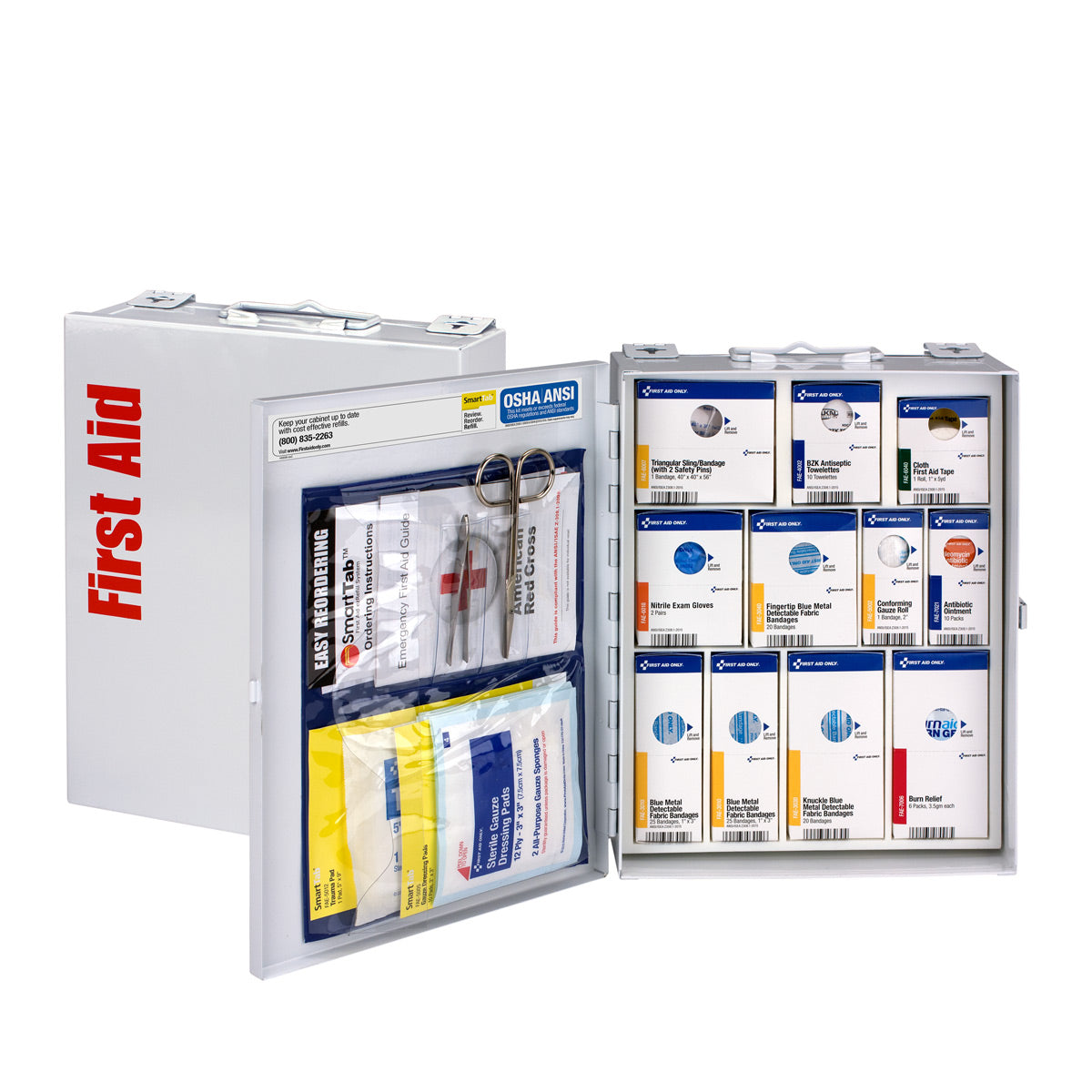 ezReorders 1350-FAE-0103 | SmartCompliance 25 Person Food Service First Aid Cabinet – Metal, No Medications