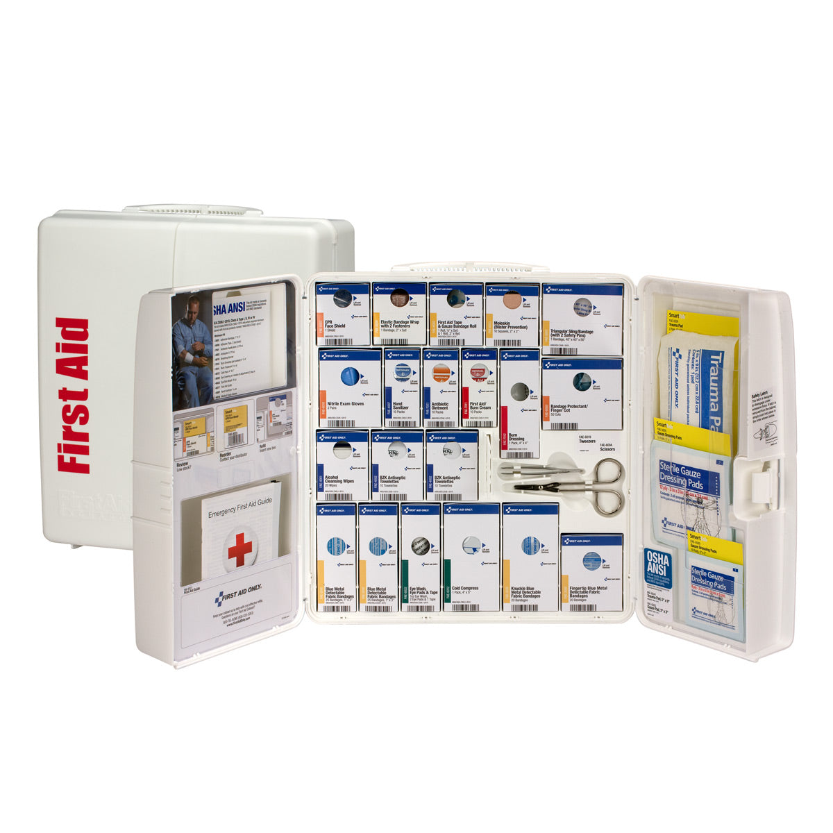 ezReorders 90660 | SmartCompliance 50 Person ANSI A+ Large Plastic Food Service First Aid Cabinet – No Medications