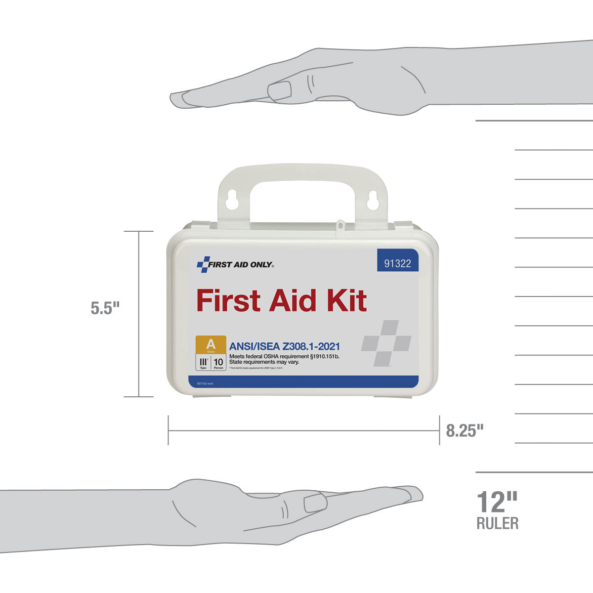 10 Person ANSI A First Aid Kit – Plastic Case – ANSI 2021 Compliant