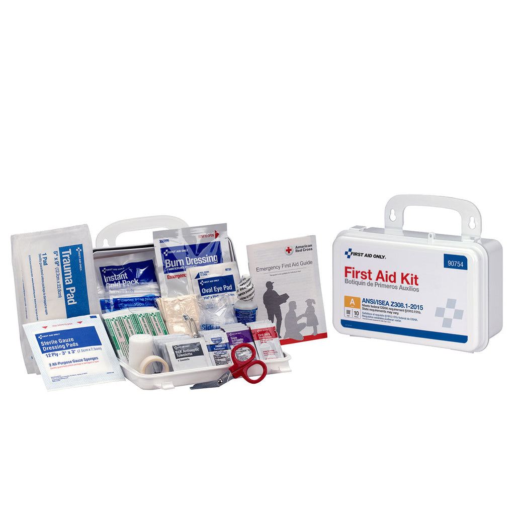 10 Person ANSI A First Aid Kit – Bulk Plastic Case – ANSI 2015 Compliant