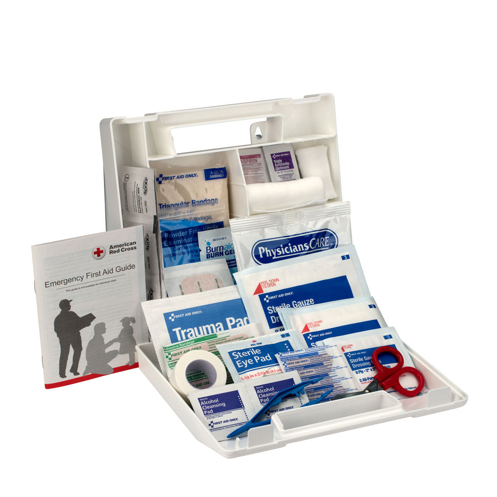 50 Person First Aid Kit – Plastic Case with Dividers