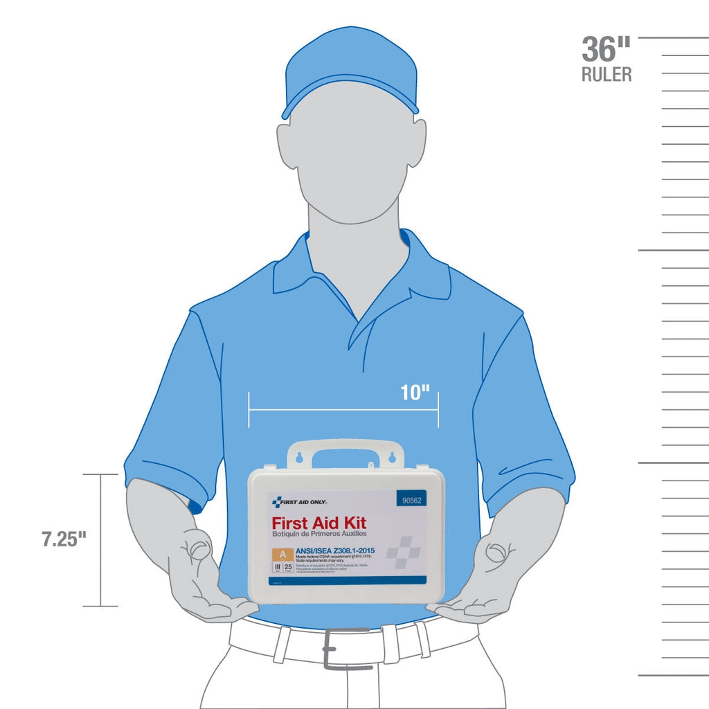 25 Person ANSI A First Aid Kit – Bulk Plastic Case – ANSI 2015 Compliant