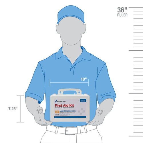 25 Person ANSI A First Aid Kit – Bulk Plastic Case – ANSI 2015 Compliant