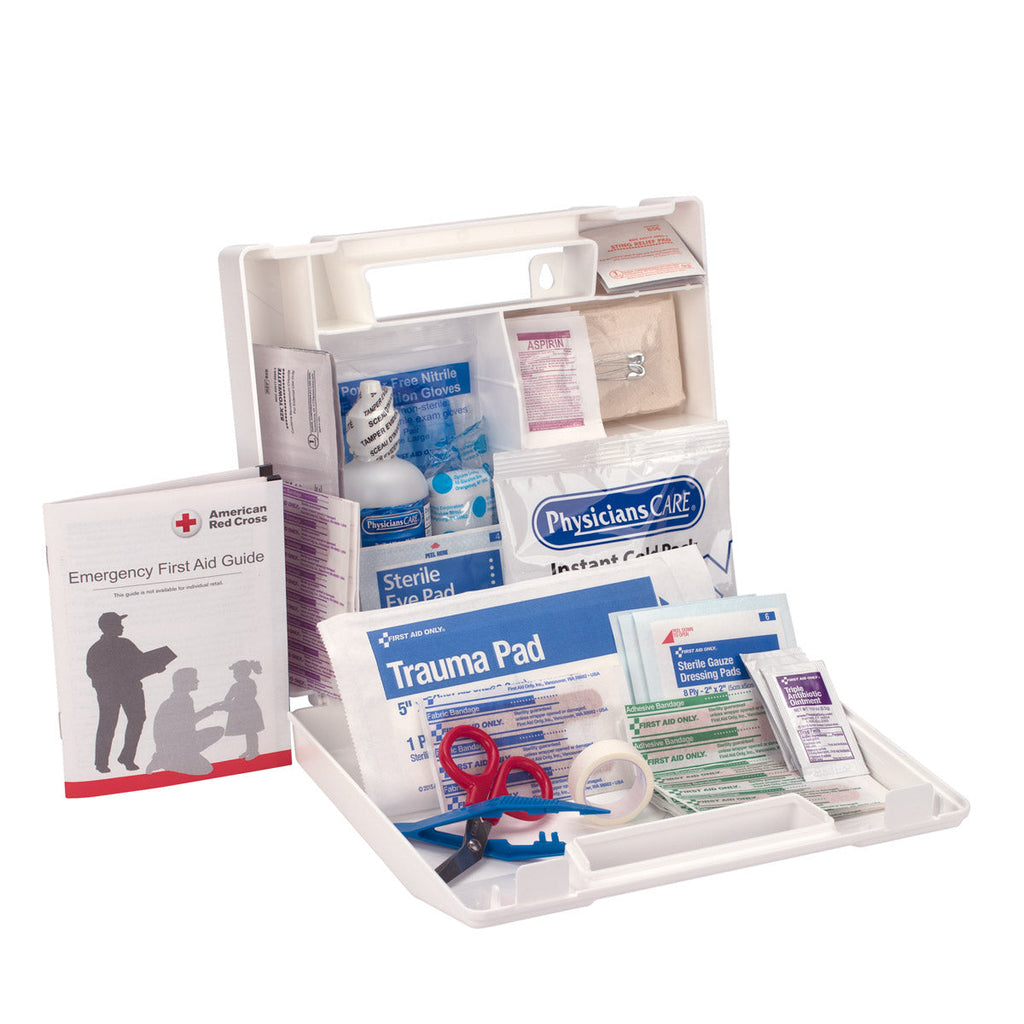 25 Person OSHA Compliant First Aid Kit – Plastic Case with Dividers