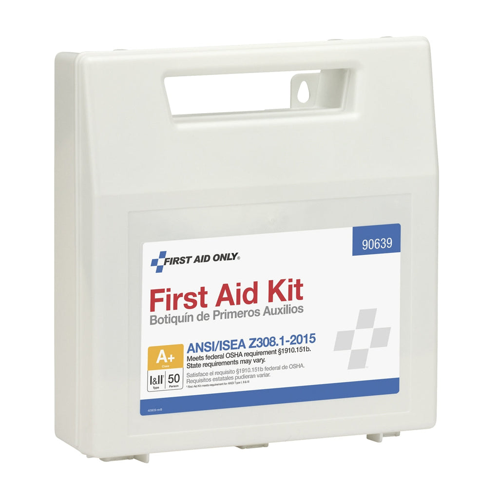 50 Person ANSI A+ First Aid Kit – Bulk Plastic Case – ANSI 2015 Compliant