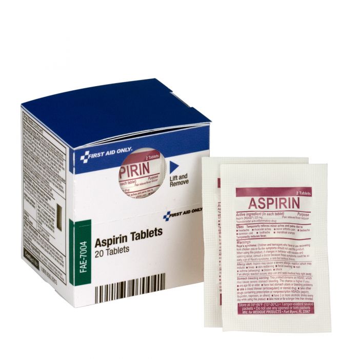 Medication, Aspirin, Tablet, 10 packets, 2 ct.
