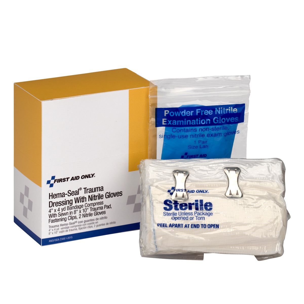 Hemostatic Bandage Compress Kit + Gloves