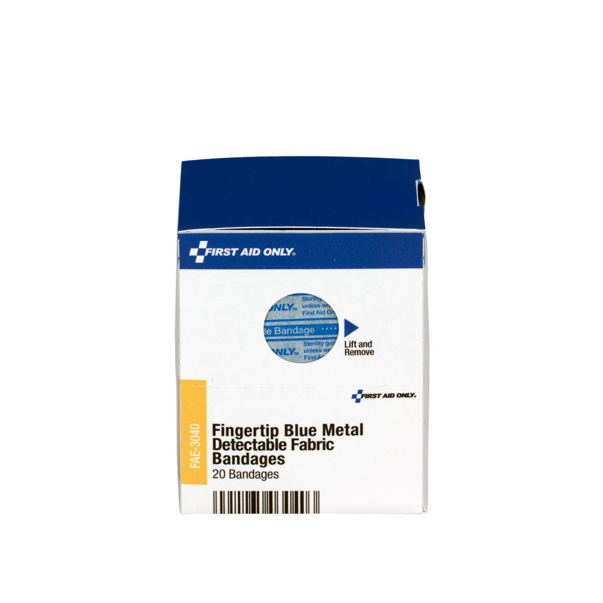 Bandage, Fingertip, Fabric, Metal Detectable, Blue, 25 ct.